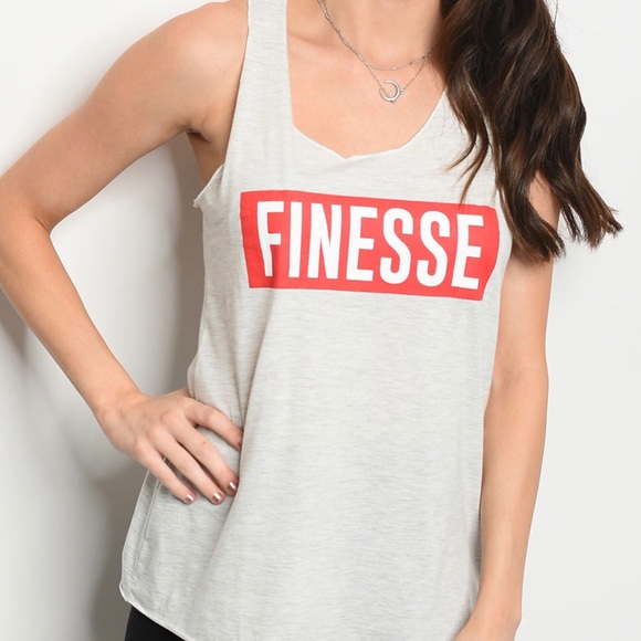 🆕 Finesse Racer Back Graphic Tank Top - Picture 2 of 4